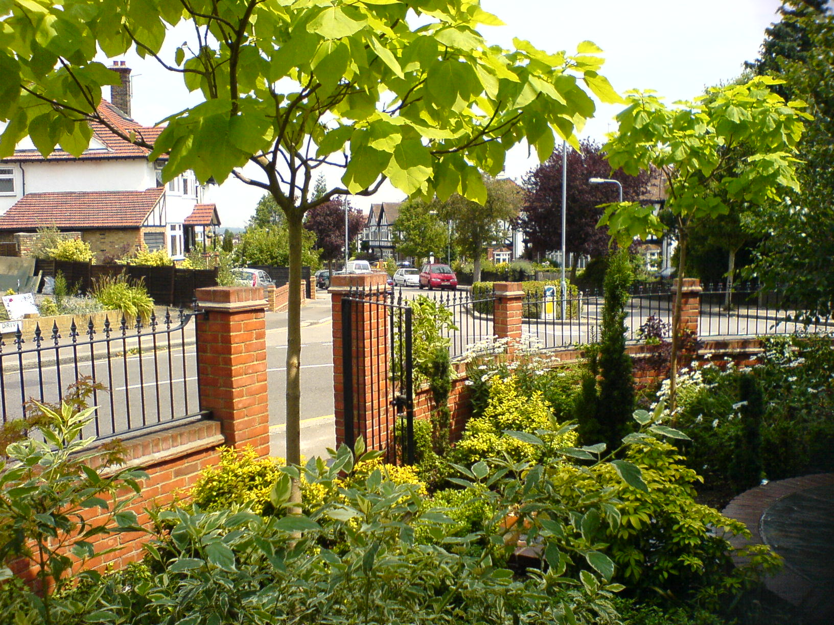 View of green tunnel and kitchen garden